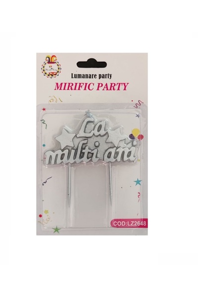 SDX Market Birthday candle for cake, happy birthday, Silver, 8.5 cm