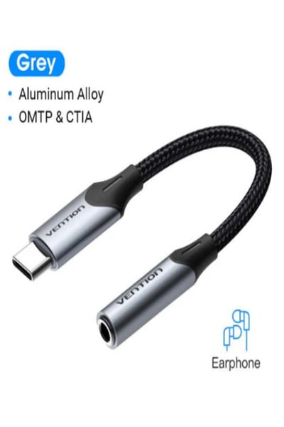 Vention USB-C Male to 3.5mm Earphone Jack Adapter for Samsung,Huawei,Xiaomi,OnePlus,iPad Pro,MacBook
