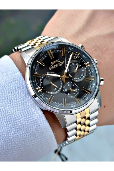 Slazenger Functional 10 Atm Waterproof Steel Cord Steel Case Men's Wrist Watch 2453.06Mr