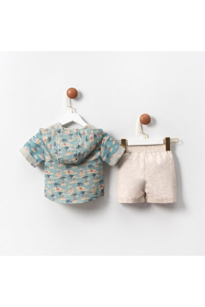 Cumino Tory Blue 2-Piece Hooded Short Sleeve Pants Men's Set 9-12-18-24 Months