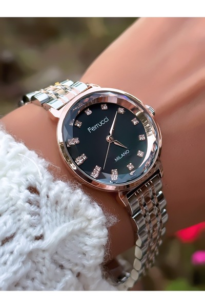 Ferrucci Steel Cord Women Wrist Watch 3 Atm Waterproof with 2 Years Warranty
