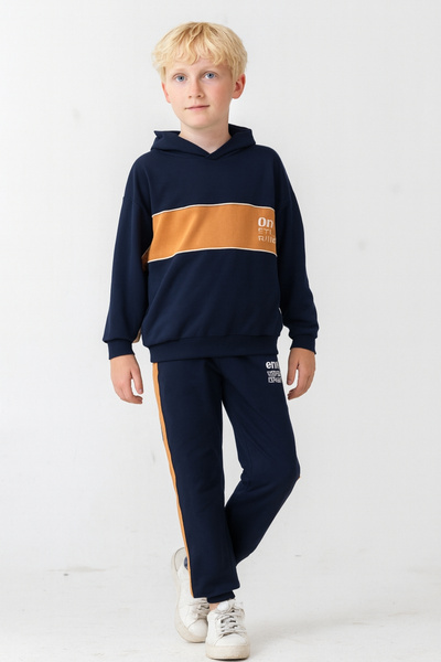 AHENGİM Boys Soul Fater Printed Bottom Top Tracksuit Set Ak7882