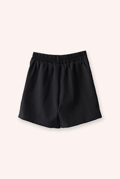 Panço Kız Çocuk Piliseli Siyah Şort Etek