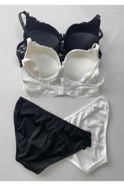 FNC design Women's Padded Supported Underwire (Wired) Lace Bra Set