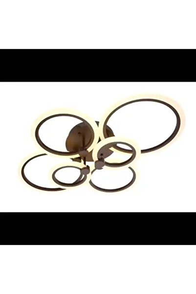 LED CONCEPT LED chandelier with 3 types of light and remote control, brown, round, 160W, dimmable, 75x55x16cm