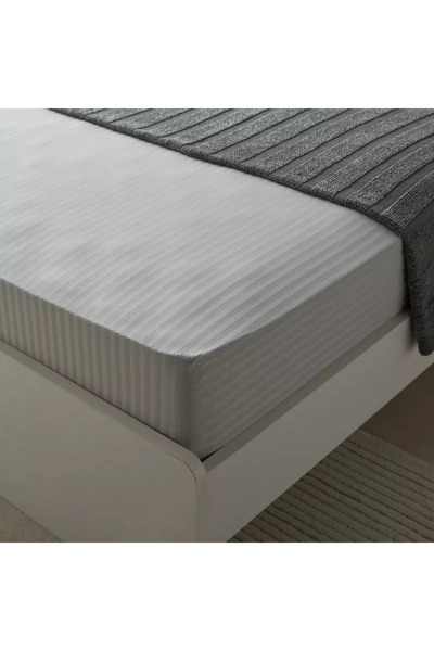 Home Box Hamilton Satin Stripe Olympic Queen Fitted Sheet - 160x200+36 cm