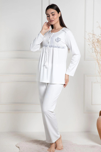 Mavelle Women's Morning Hooded Maternity Pajama Set 6100