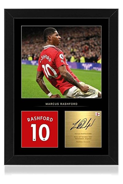 Emoda home Trove عرض صورة مؤطرة بحجم A4 لماركوس راشفورد من نادي مانشستر يوناي...