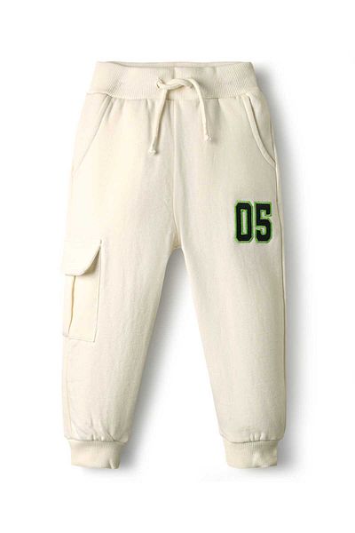 Bonfino Knit Full Length Solid Pants with Cargo Pockets (Pack of 2) - Grey & Off White