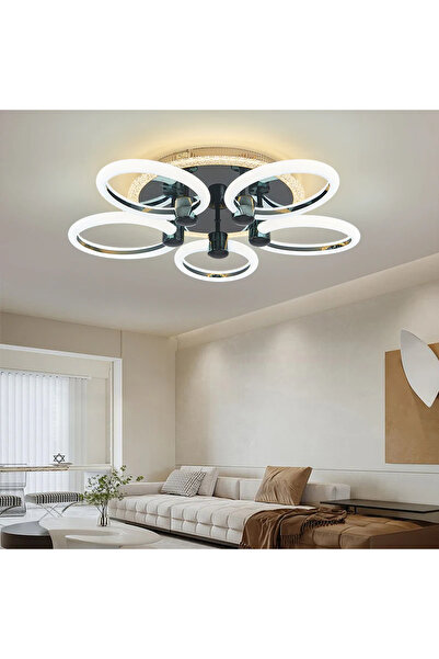 LED CONCEPT LED chandelier with 3 types of light + RGB and remote control, 136W, black