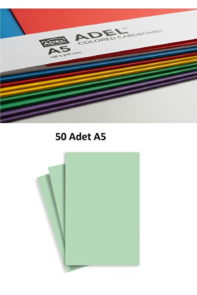 KarmaOfis 160 gr A5 Pastel Yeşil Fon Kartonu 50 Adet