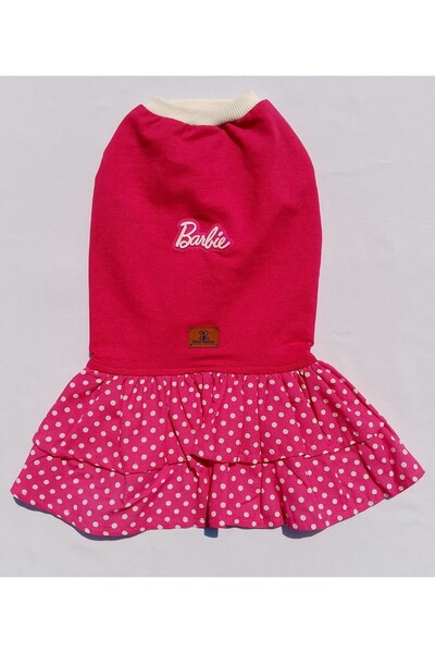 Peti Tailor Köpek Elbisesi Pembe Barbie Puantiyeli Kedi Kıyafeti