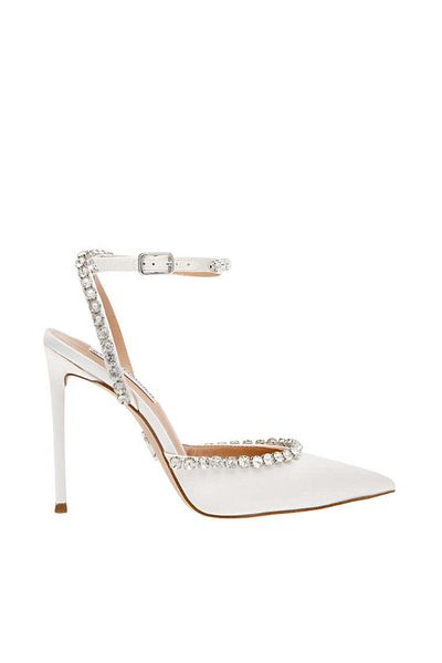 Steve Madden Womens Vamper Ivory Satin Heels
