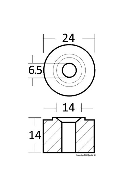 OSCULATI Zinc Tubular Anode 40-130 HP for Cathodic Protection (HP 40/50/60/75/90/130)