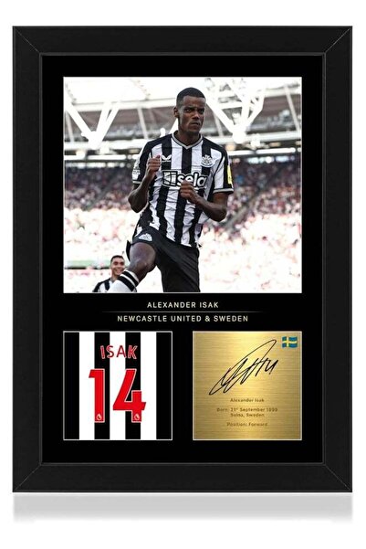 Emoda home Trove عرض صورة مؤطرة مقاس A4 للاعب نادي نيوكاسل ألكسندر إيزاك - تو...