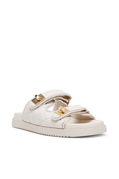 Steve Madden Womens Schmona-Cn Beige Flat Sandals