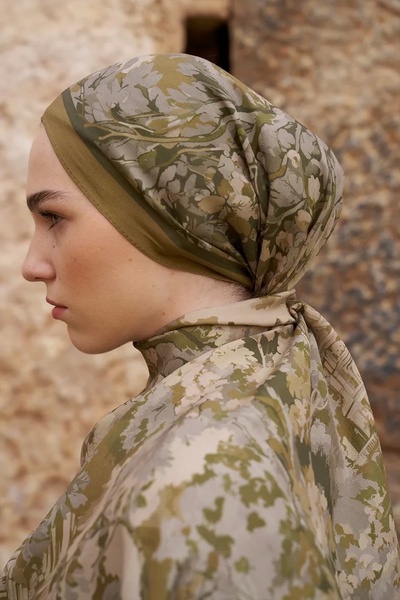 ED Scarf Sunrise Spring Pattern Shawl - Khaki