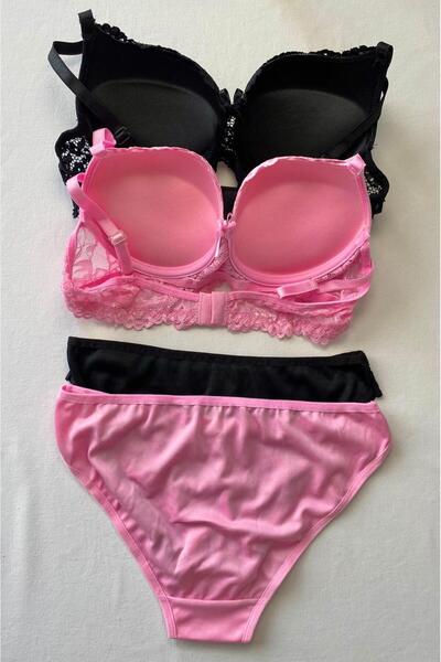 FNC design Women's Padded Supported Underwire (Wired) Lace Bra Set