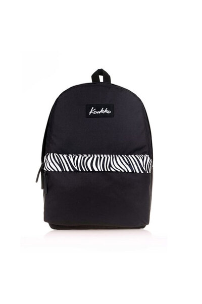 KAUKKO Basic Colors Backpack Black Zebra K1419
