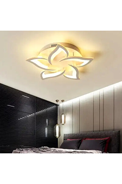 LED CONCEPT LED chandelier with 3 types of light and remote control, white, asymmetrical, 49W, dimmable, 66x66x10cm