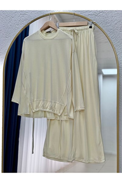 BENAHOLL Lororia Lace-Up Single Jersey Pants Suit-Nl569 Yellow