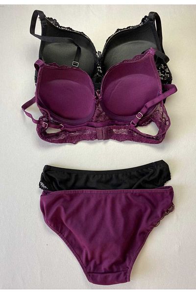 FNC design Women's Padded Supported Underwire (Wired) Lace Bra Set