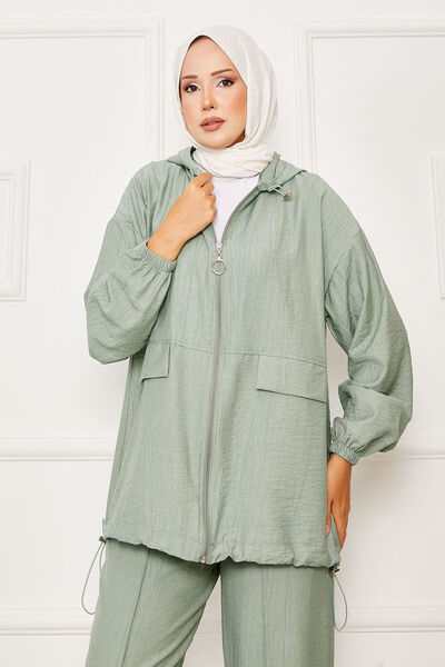 EBRUTESETTÜR Hooded Zipper Detailed Casual Double Suit