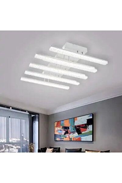 LED CONCEPT Lustra LED cu 3 tipuri de lumina si telecomanda, alba, patrata, 2...