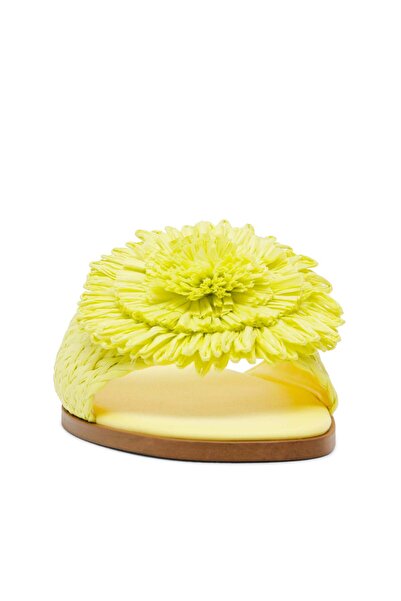 Steve Madden Womens Karaoke Lime Raffia Flat Sandals