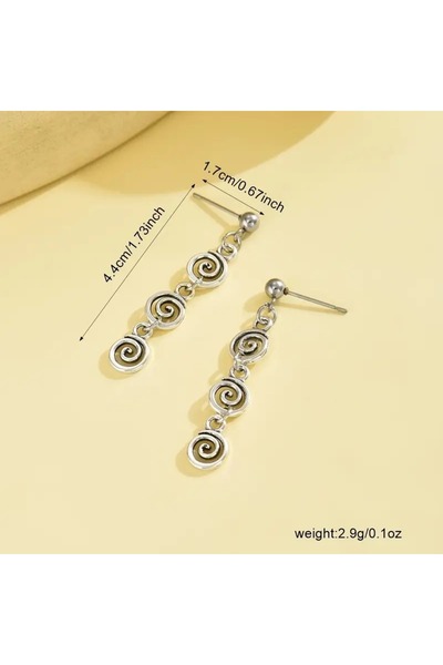 Dodemert Home Bohemian Ethnic Style Geometric Spiral Pendant Earrings