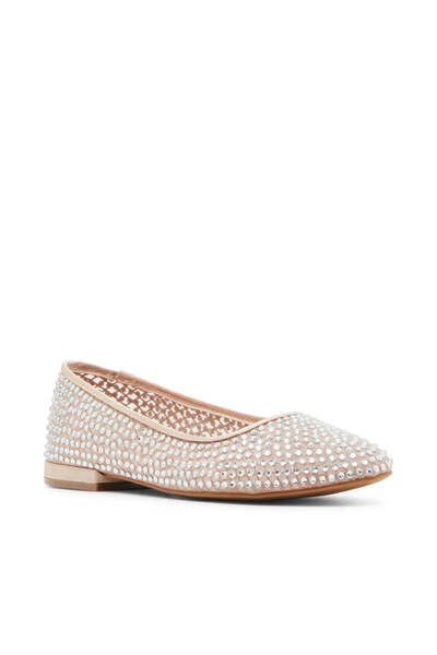 Steve Madden Womens Pricelless Nude Patent Ballet Flats