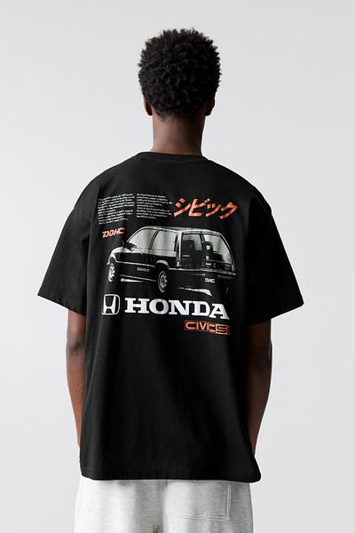 ACTIVE MODA - Honda Printed Cotton Oversize T-Shirt Large Size