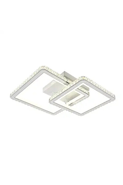 LED CONCEPT LED chandelier with 3 types of light and remote control, white, square, 146W, dimmable, 41x41x11cm