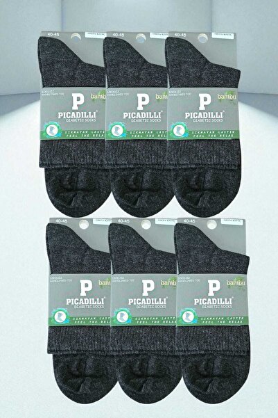 Picadilli جوارب كاندي للرجال بدون خياطة، جوارب نصف جوارب للرجال، عبوة من 6 قطع