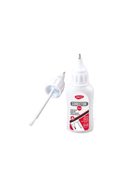 daço Stilou corector cu pensulă, culoare alb, material plastic, volum 10 ml