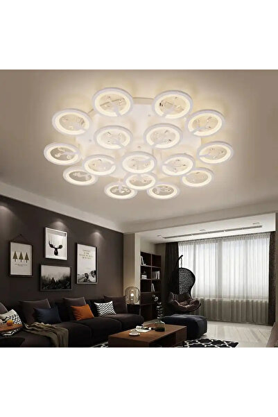 LED CONCEPT Lustra LED cu 3 tipuri de lumina si telecomanda, alba, rotunda, 2...