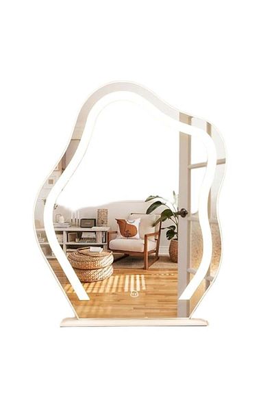 OEM Makeup Mirror with Adjustable Lighting, 10x Magnification, Table or Wall Mount, 55 x 45 cm