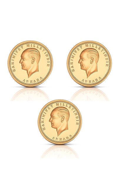 Osmanlı Sarraf 3 Adet Ata Lira Tam Altın