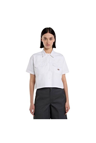 Dickies Ss Cropped Work Shirt Kadın Beyaz Gömlek KADIN GÖMLEK DKDFS573F901