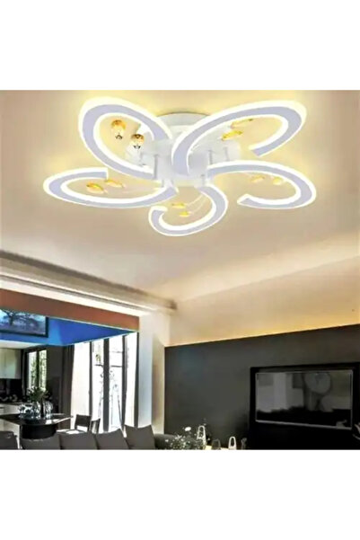 LED CONCEPT Lustra LED cu 3 tipuri de lumina si telecomanda, alba, rotunda, 1...