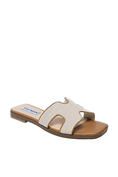 Steve Madden صندل نسائي مسطح من بافن كاكي