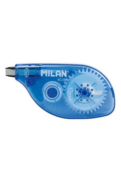 Milan Bandă corectoare, culoare albastră, material plastic, dimensiune 5 mm x 8 m