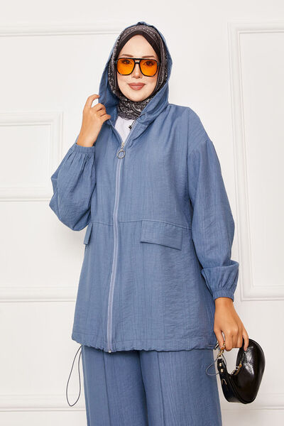 EBRUTESETTÜR Hooded Zipper Detailed Casual Double Suit