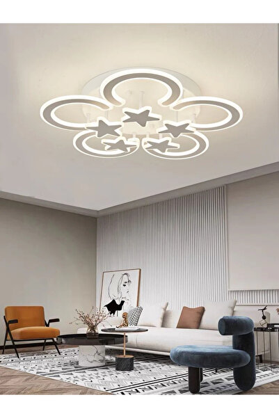 LED CONCEPT LED chandelier with 3 light types and remote control, 200W, dimmable, white
