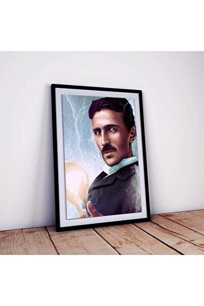 Emoda home Trove ملصق نيكولا تيسلا مع إطار لديكور الغرفة والمنزل بجودة طباعة ...