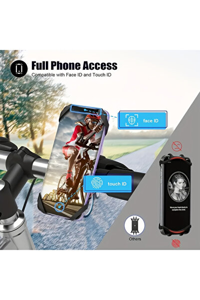 FIXATO Suport universal pentru telefon, rotativ la 360°, montare pe ghidon, compatibil cu bicicletă, trotinetă, negru