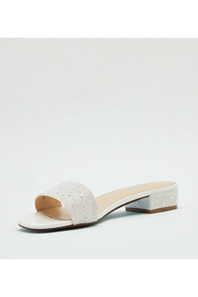 Steve Madden Womens Kimberoff White Pearl Flat Sandals