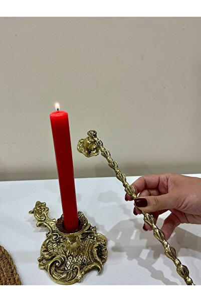 hediye PİRİNÇ DÖKÜM MUMLUK VE MUM SÖNDÜRÜCÜ TAKIMI EV SUNUMU EV DEKORASYONU S...
