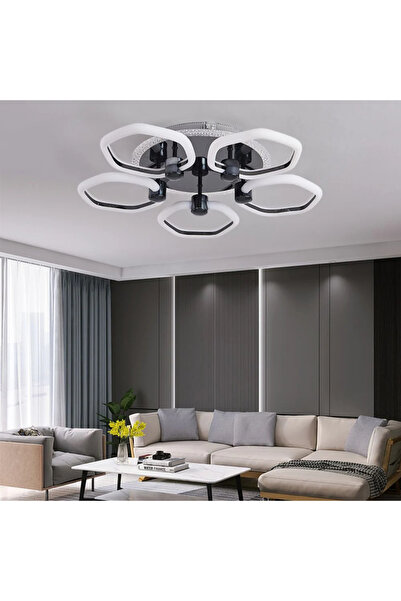 LED CONCEPT LED chandelier with 3 types of light + RGB and remote control, 136W, black