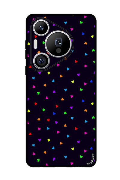 Theodor جراب واقٍ مضاد للخدش والصدمات لهاتف هواوي بيورا 70 برو بلس قلوب صغيرة (2)
